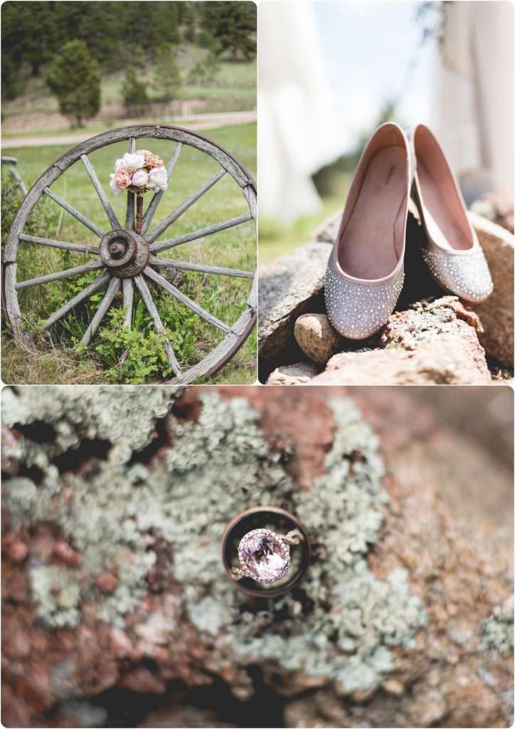 Overlook Ranch Estes Park Colorado Mountain Country Wedding Details Shoes Rings Bouquet